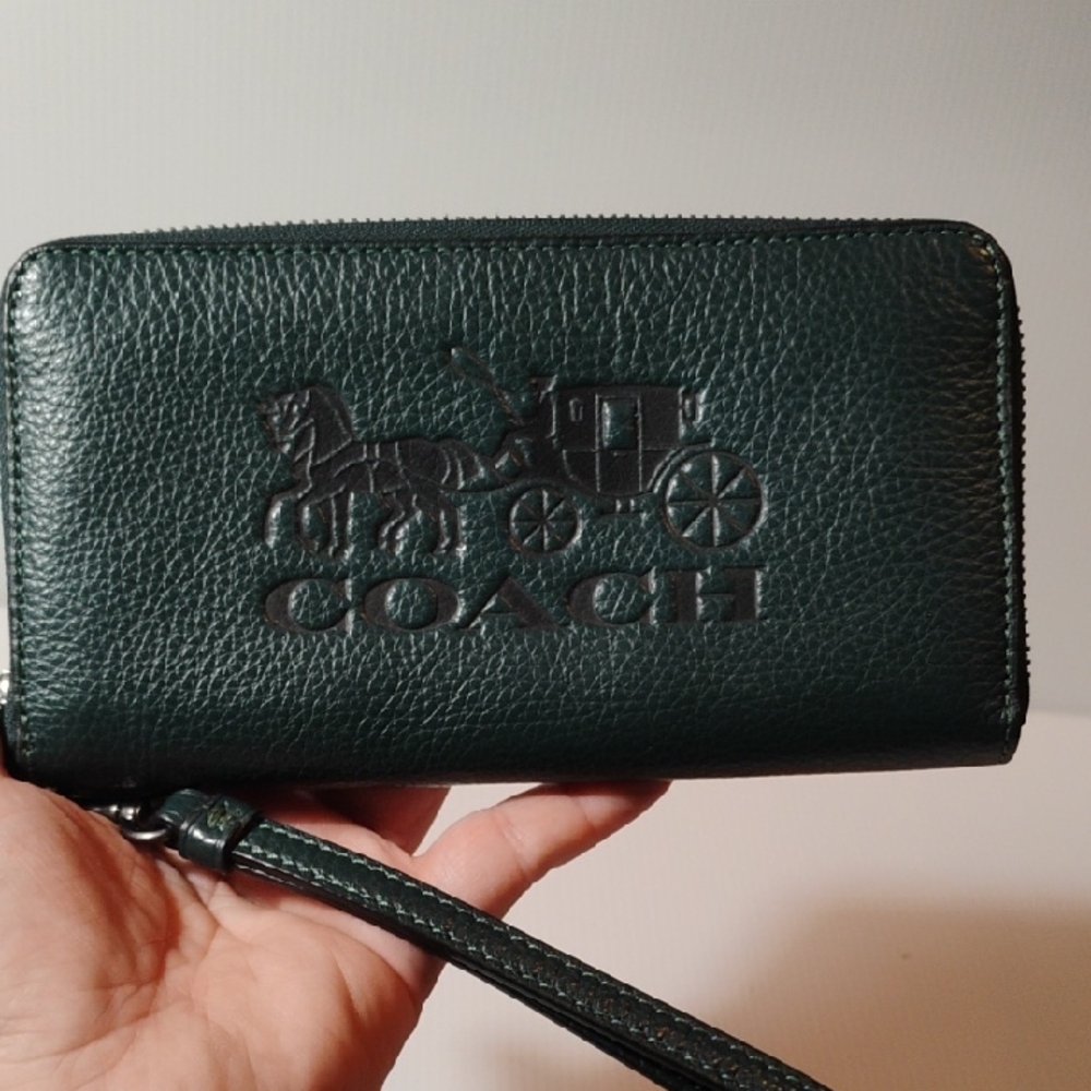 Coach Dark Green Leather Wallet